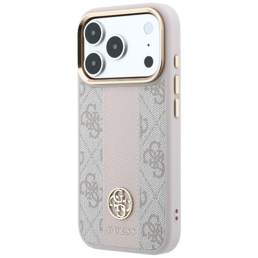 MagSafe pouzdro pro Apple iPhone 18 Pro Max / 17 Pro Max, Guess, 4G Stripe Round Classic Logo, Růžové