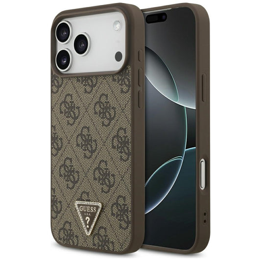 MagSafe pouzdro pro Apple iPhone 18 Pro Max / 17 Pro Max, Guess, 4G Triangle Strass, Hnědá