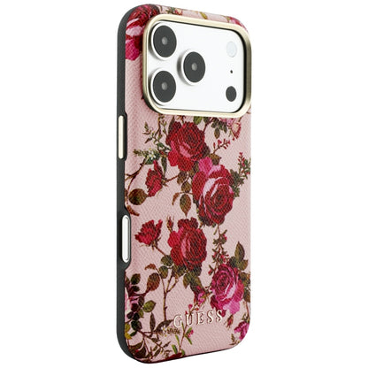 Pouzdro MagSafe pro Apple iPhone 18 Pro Max / 17 Pro Max, Guess, Blossom Roses Print, růžové