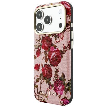 Pouzdro MagSafe pro Apple iPhone 18 Pro Max / 17 Pro Max, Guess, Blossom Roses Print, růžové