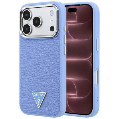 MagSafe pouzdro pro Apple iPhone 18 Pro Max / 17 Pro Max, Guess, Grained Triangle Logo, Bleu