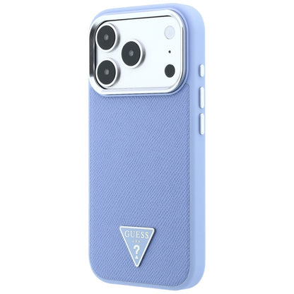 MagSafe pouzdro pro Apple iPhone 18 Pro Max / 17 Pro Max, Guess, Grained Triangle Logo, Bleu