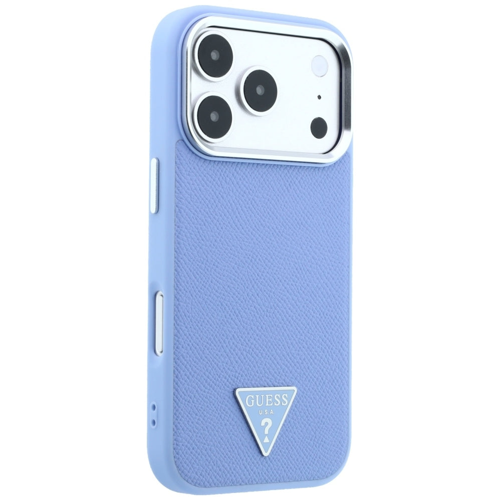 MagSafe pouzdro pro Apple iPhone 18 Pro Max / 17 Pro Max, Guess, Grained Triangle Logo, Bleu