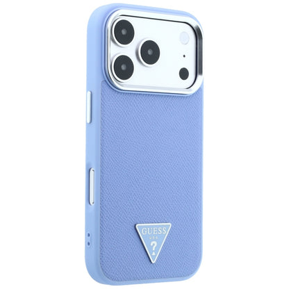 MagSafe pouzdro pro Apple iPhone 18 Pro Max / 17 Pro Max, Guess, Grained Triangle Logo, Bleu