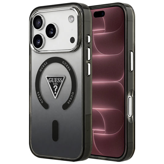 Pouzdro MagSafe pro Apple iPhone 18 Pro Max / 17 Pro Max, Guess, IML Gradient Triangle Logo, černé