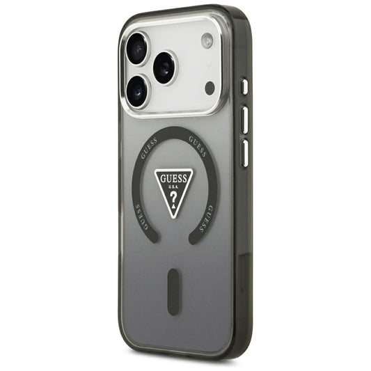 Pouzdro MagSafe pro Apple iPhone 18 Pro Max / 17 Pro Max, Guess, IML Gradient Triangle Logo, černé