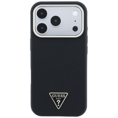 MagSafe Case for Apple iPhone 18 Pro Max / 17 Pro Max, Guess, Kevlar Triangle Logo, Black