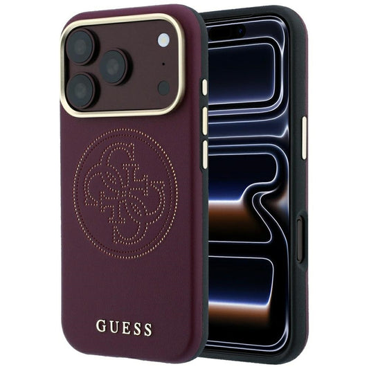 MagSafe pouzdro pro Apple iPhone 18 Pro Max / 17 Pro Max, Guess, Perforated 4G, Tmavě červená