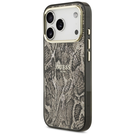 MagSafe pouzdro pro Apple iPhone 18 Pro Max / 17 Pro Max, Guess, vzor python, hnědá