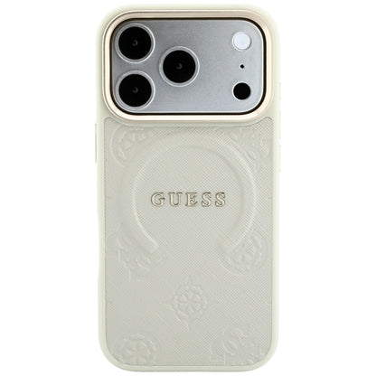 MagSafe pouzdro pro Apple iPhone 18 Pro Max / 17 Pro Max, Guess, Saffiano Peony Hot Stamp, Béžová