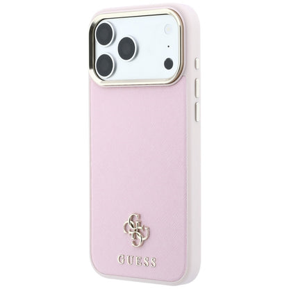 MagSafe pouzdro pro Apple iPhone 18 Pro Max / 17 Pro Max, Guess, Saffiano Small 4G Classic, Růžová