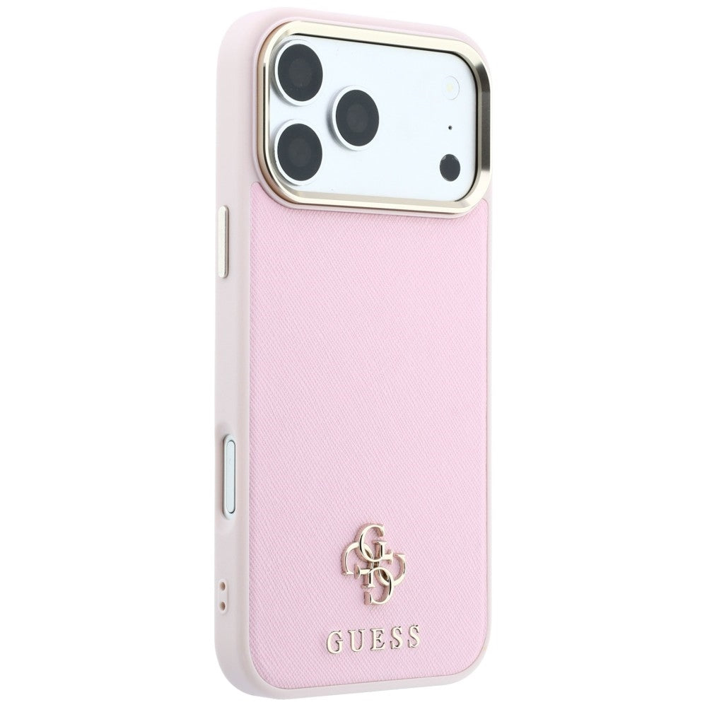 MagSafe pouzdro pro Apple iPhone 18 Pro Max / 17 Pro Max, Guess, Saffiano Small 4G Classic, Růžová