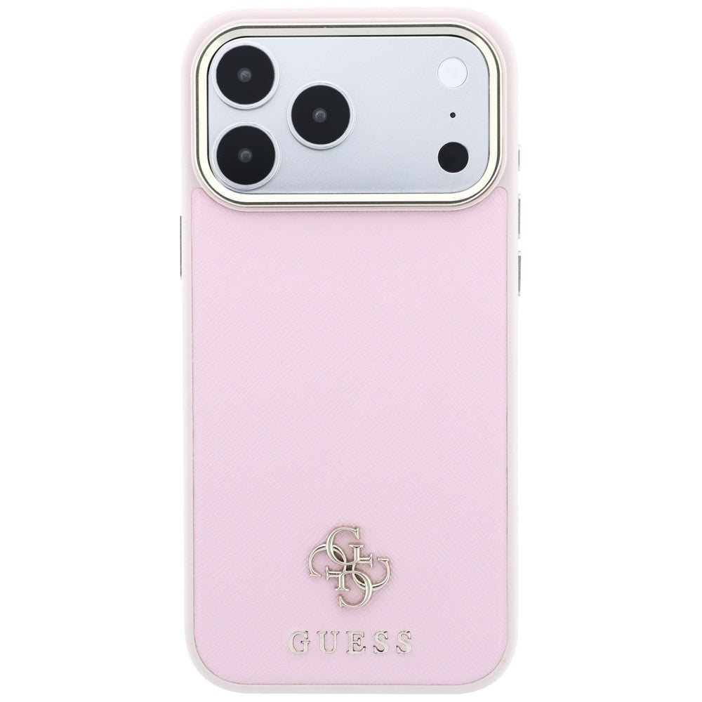 MagSafe pouzdro pro Apple iPhone 18 Pro Max / 17 Pro Max, Guess, Saffiano Small 4G Classic, Růžová