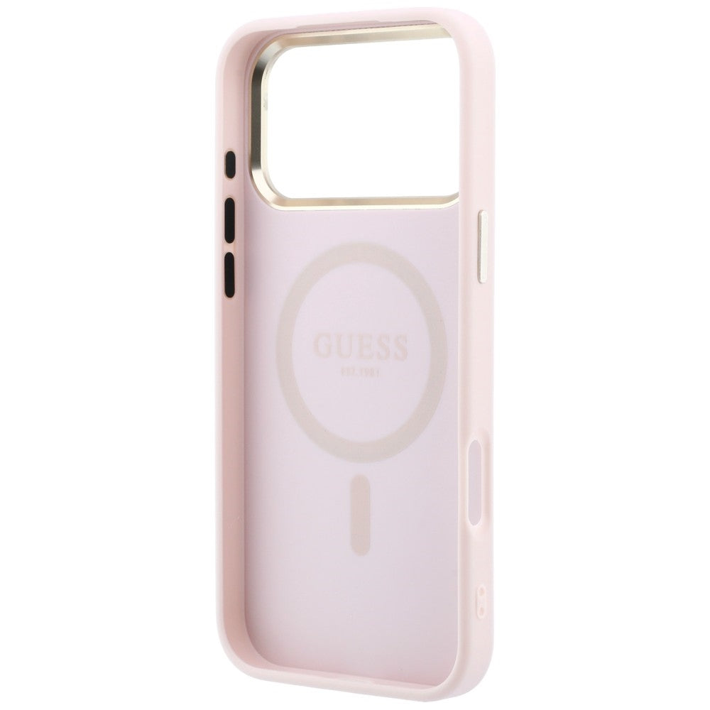 MagSafe pouzdro pro Apple iPhone 18 Pro Max / 17 Pro Max, Guess, Saffiano Small 4G Classic, Růžová
