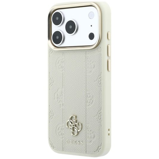MagSafe pouzdro pro Apple iPhone 18 Pro Max / 17 Pro Max, Guess, Stripe Peony 4G, Béžová