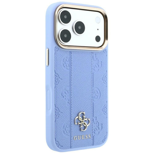 MagSafe pouzdro pro Apple iPhone 18 Pro Max / 17 Pro Max, Guess, Stripe Peony 4G, Bleu