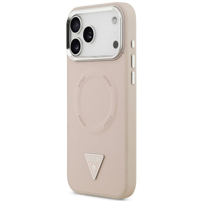 MagSafe Case for Apple iPhone 18 Pro Max / 17 Pro Max, Guess, Triangle Logo, Pink