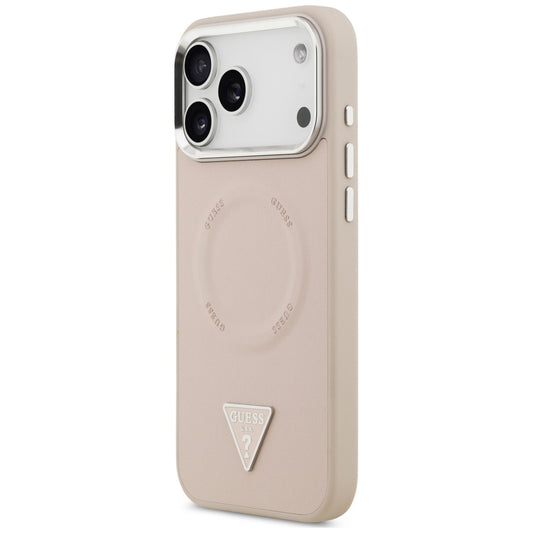 Pouzdro MagSafe pro Apple iPhone 18 Pro Max / 17 Pro Max, Guess, Triangle Logo, růžové