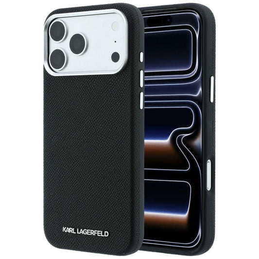 MagSafe pouzdro pro Apple iPhone 18 Pro Max / 17 Pro Max, Karl Lagerfeld, Grained Elongated Logo, černé