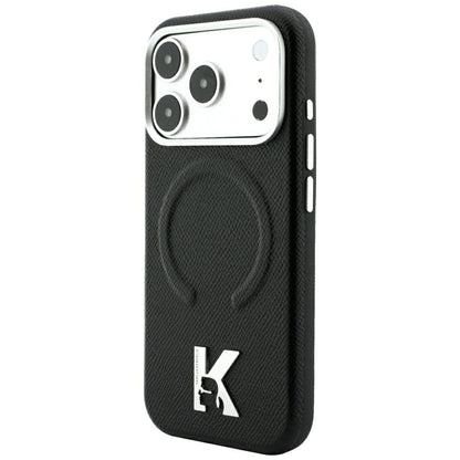 Pouzdro MagSafe pro Apple iPhone 18 Pro Max / 17 Pro Max, Karl Lagerfeld, Grained Embossed Ring, černé