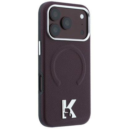 MagSafe Case for Apple iPhone 18 Pro Max / 17 Pro Max, Karl Lagerfeld, Grained Embossed Ring, Burgundy