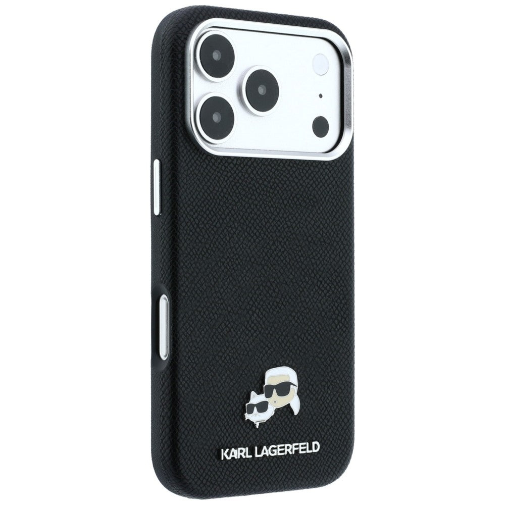 MagSafe pouzdro pro Apple iPhone 18 Pro Max / 17 Pro Max, Karl Lagerfeld, Grained KC Heads, černé