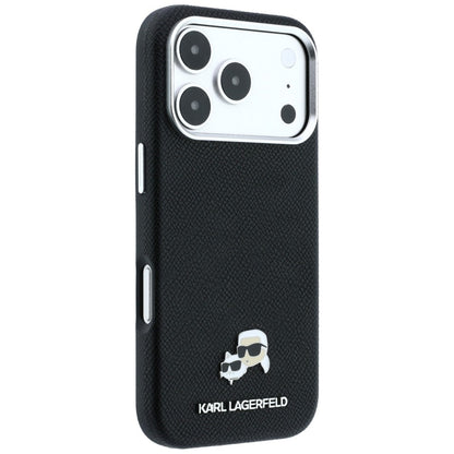 MagSafe pouzdro pro Apple iPhone 18 Pro Max / 17 Pro Max, Karl Lagerfeld, Grained KC Heads, černé