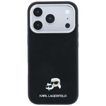 MagSafe pouzdro pro Apple iPhone 18 Pro Max / 17 Pro Max, Karl Lagerfeld, Grained KC Heads, černé