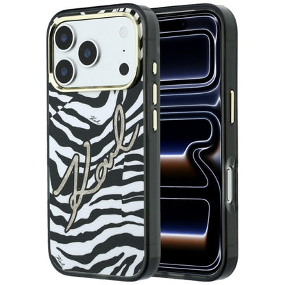 MagSafe pouzdro pro Apple iPhone 18 Pro Max / 17 Pro Max, Karl Lagerfeld, HC IML Signature Zebra Glitter Gold, Černá