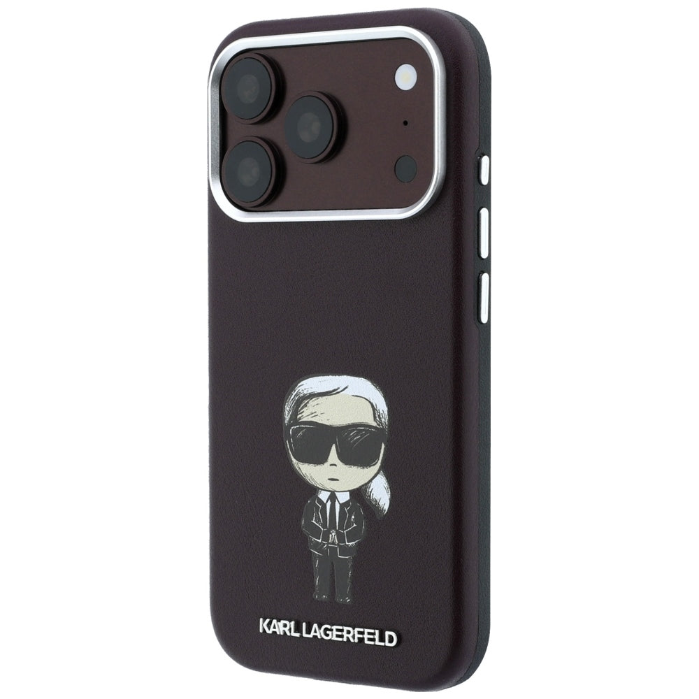 MagSafe Case for Apple iPhone 18 Pro Max / 17 Pro Max, Karl Lagerfeld, HC SW Ikonik, Burgundy