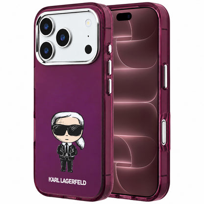 MagSafe pouzdro pro Apple iPhone 18 Pro Max / 17 Pro Max, Karl Lagerfeld, IML Ikonik Sketch Print, Tmavě červená