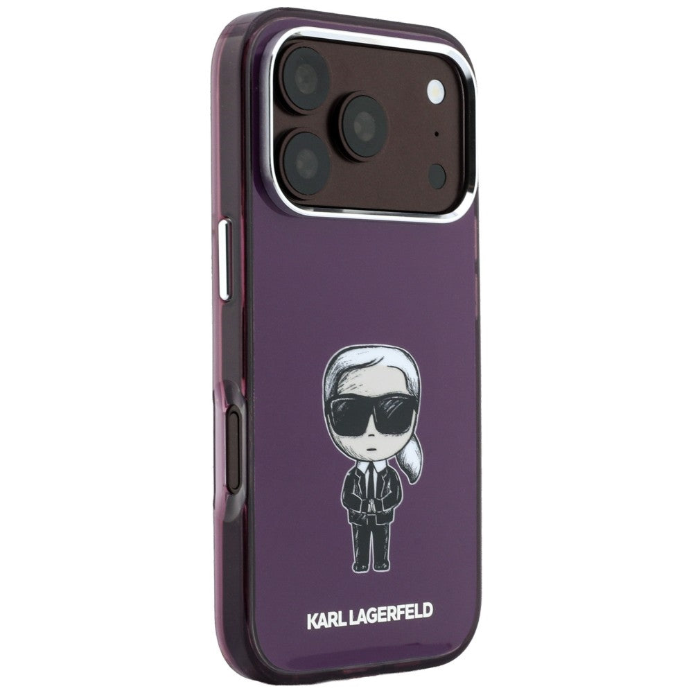 MagSafe pouzdro pro Apple iPhone 18 Pro Max / 17 Pro Max, Karl Lagerfeld, IML Ikonik Sketch Print, Tmavě červená
