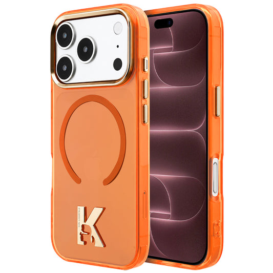 Pouzdro MagSafe pro Apple iPhone 18 Pro Max / 17 Pro Max, Karl Lagerfeld, IML Karl Head Logo, oranžové