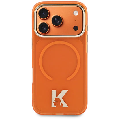 Pouzdro MagSafe pro Apple iPhone 18 Pro Max / 17 Pro Max, Karl Lagerfeld, IML Karl Head Logo, oranžové