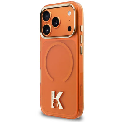 Pouzdro MagSafe pro Apple iPhone 18 Pro Max / 17 Pro Max, Karl Lagerfeld, IML Karl Head Logo, oranžové