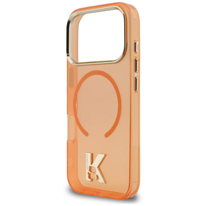 Pouzdro MagSafe pro Apple iPhone 18 Pro Max / 17 Pro Max, Karl Lagerfeld, IML Karl Head Logo, oranžové