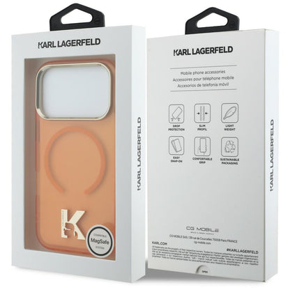 Pouzdro MagSafe pro Apple iPhone 18 Pro Max / 17 Pro Max, Karl Lagerfeld, IML Karl Head Logo, oranžové