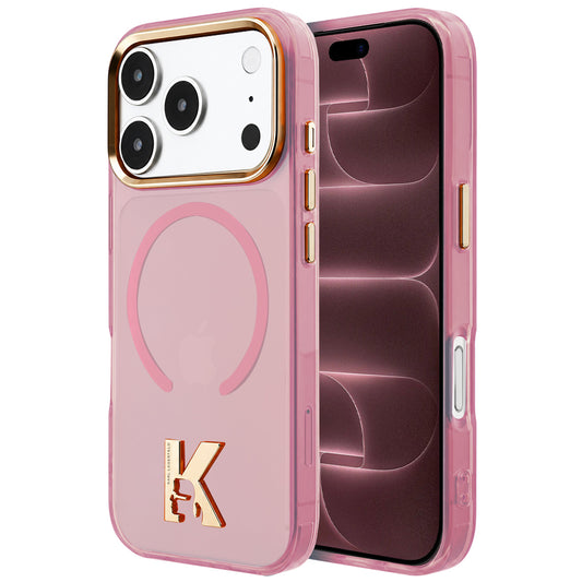Pouzdro MagSafe pro Apple iPhone 18 Pro Max / 17 Pro Max, Karl Lagerfeld, IML Karl Head Logo, růžové