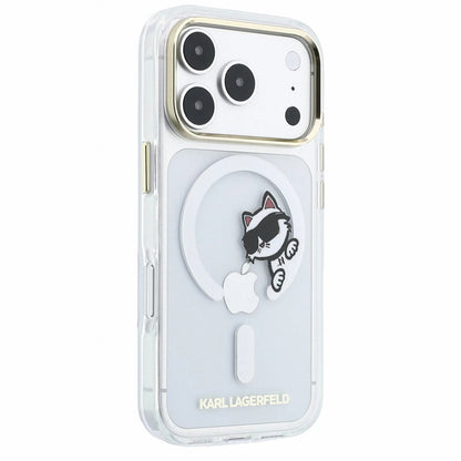 MagSafe pouzdro pro Apple iPhone 18 Pro Max / 17 Pro Max, Karl Lagerfeld, IML Peekaboo Print a kovový rám, průhledné