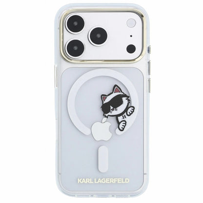 MagSafe pouzdro pro Apple iPhone 18 Pro Max / 17 Pro Max, Karl Lagerfeld, IML Peekaboo Print a kovový rám, průhledné