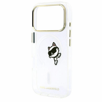 MagSafe pouzdro pro Apple iPhone 18 Pro Max / 17 Pro Max, Karl Lagerfeld, IML Peekaboo Print a kovový rám, průhledné
