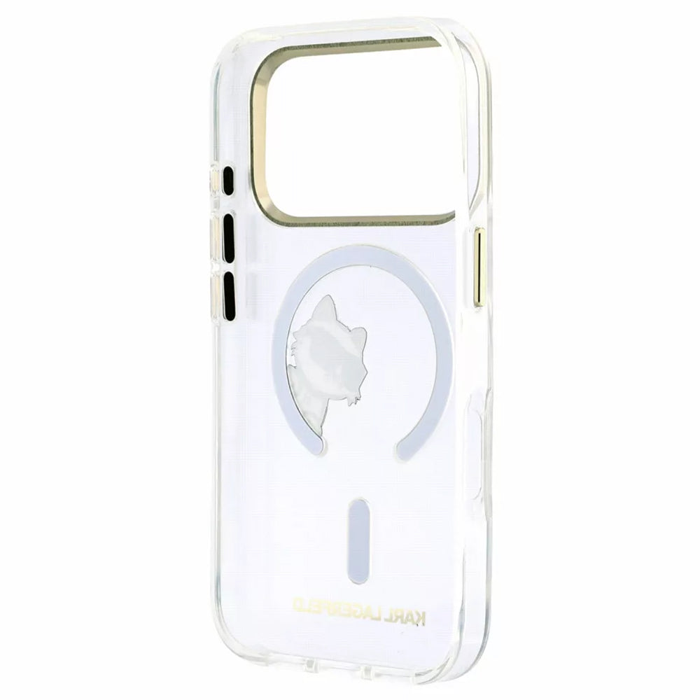 MagSafe pouzdro pro Apple iPhone 18 Pro Max / 17 Pro Max, Karl Lagerfeld, IML Peekaboo Print a kovový rám, průhledné