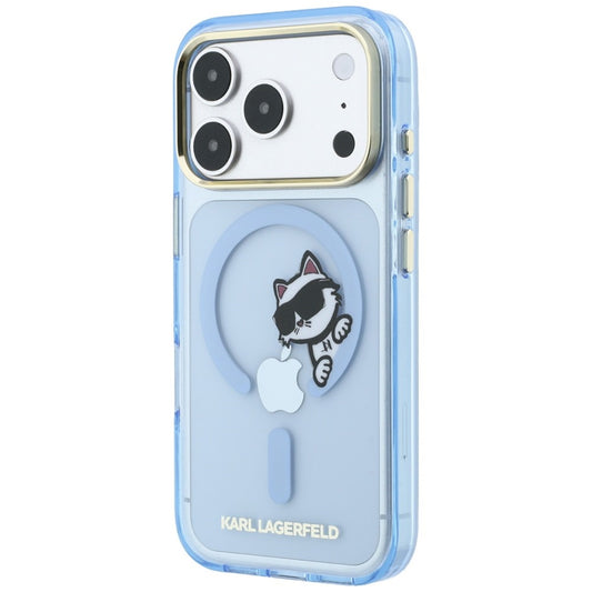 Pouzdro MagSafe pro Apple iPhone 18 Pro Max / 17 Pro Max, Karl Lagerfeld, IML Peekaboo Print and Metal Frame, modré