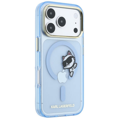 Pouzdro MagSafe pro Apple iPhone 18 Pro Max / 17 Pro Max, Karl Lagerfeld, IML Peekaboo Print and Metal Frame, modré