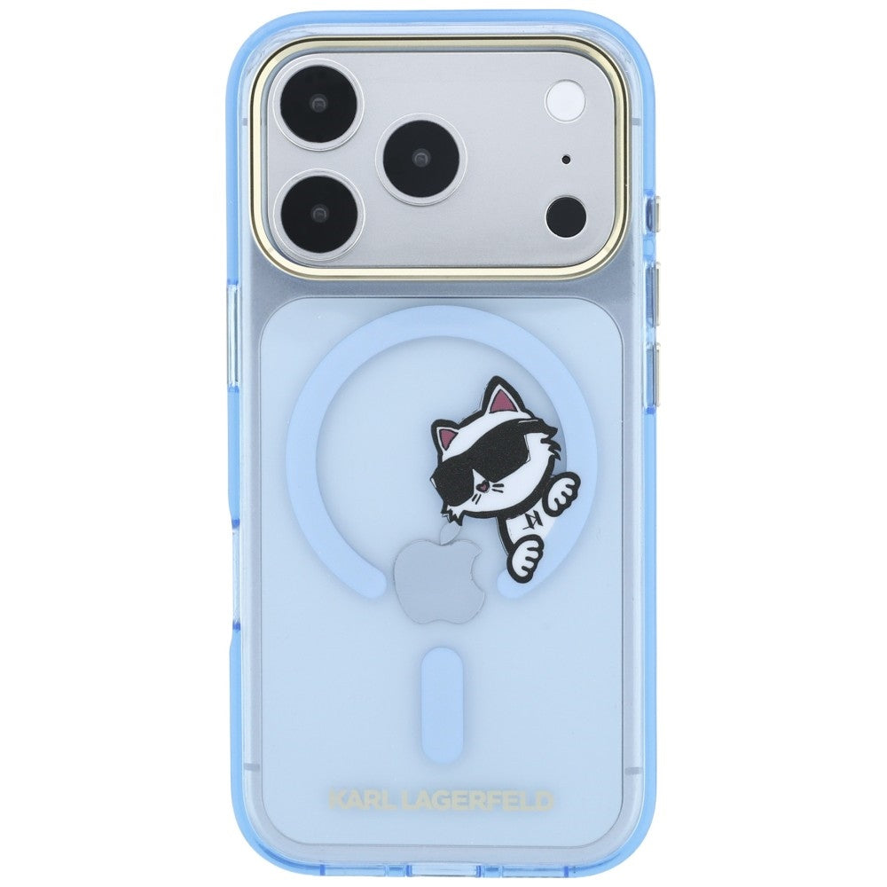 Pouzdro MagSafe pro Apple iPhone 18 Pro Max / 17 Pro Max, Karl Lagerfeld, IML Peekaboo Print and Metal Frame, modré