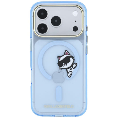 Pouzdro MagSafe pro Apple iPhone 18 Pro Max / 17 Pro Max, Karl Lagerfeld, IML Peekaboo Print and Metal Frame, modré