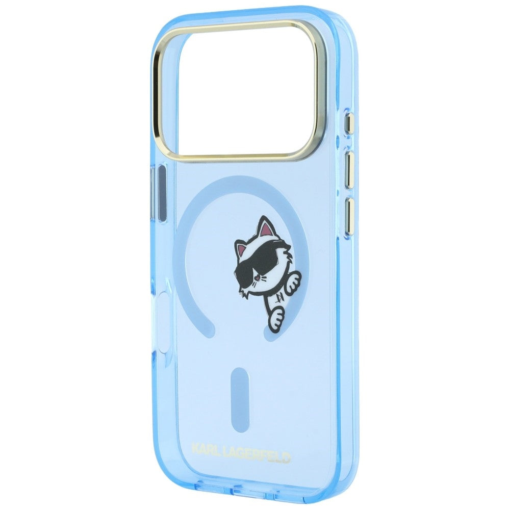 Pouzdro MagSafe pro Apple iPhone 18 Pro Max / 17 Pro Max, Karl Lagerfeld, IML Peekaboo Print and Metal Frame, modré