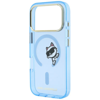 Pouzdro MagSafe pro Apple iPhone 18 Pro Max / 17 Pro Max, Karl Lagerfeld, IML Peekaboo Print and Metal Frame, modré