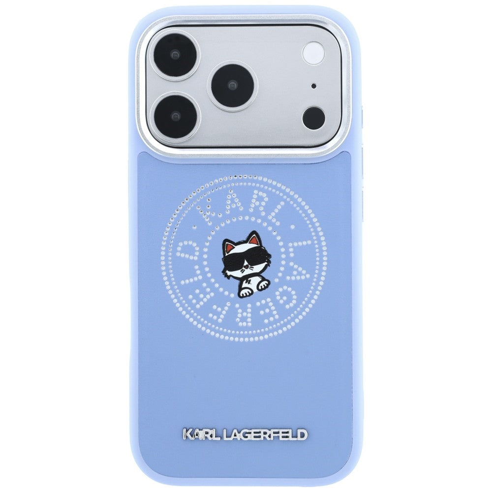 Pouzdro MagSafe pro Apple iPhone 18 Pro Max / 17 Pro Max, Karl Lagerfeld, Point and Choupette Sketch, modré