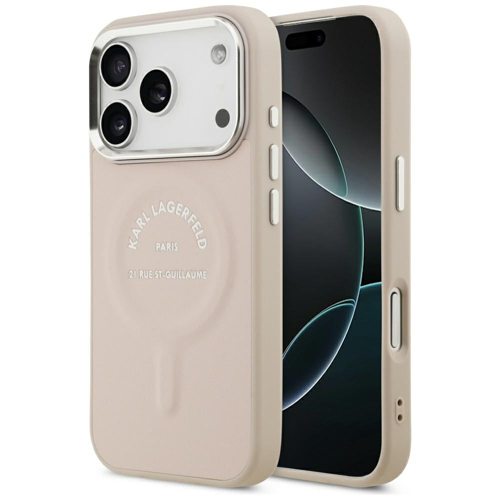 MagSafe pouzdro pro Apple iPhone 18 Pro Max / 17 Pro Max, Karl Lagerfeld, Ring Karl RSG Logo, Růžová